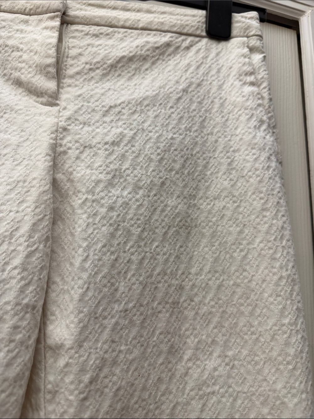 Cynthia Rowley Cream Textured Ankle Pants - Picture 4 of 12
